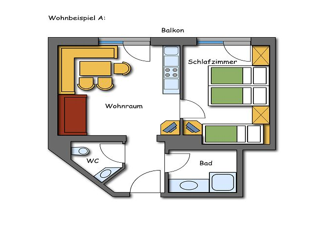 Grundriss Plan Appartements Kategorie A